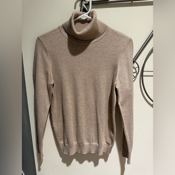 Calvin Klein Gold Sparkle Turtleneck Sweater - Picture 1 of 6